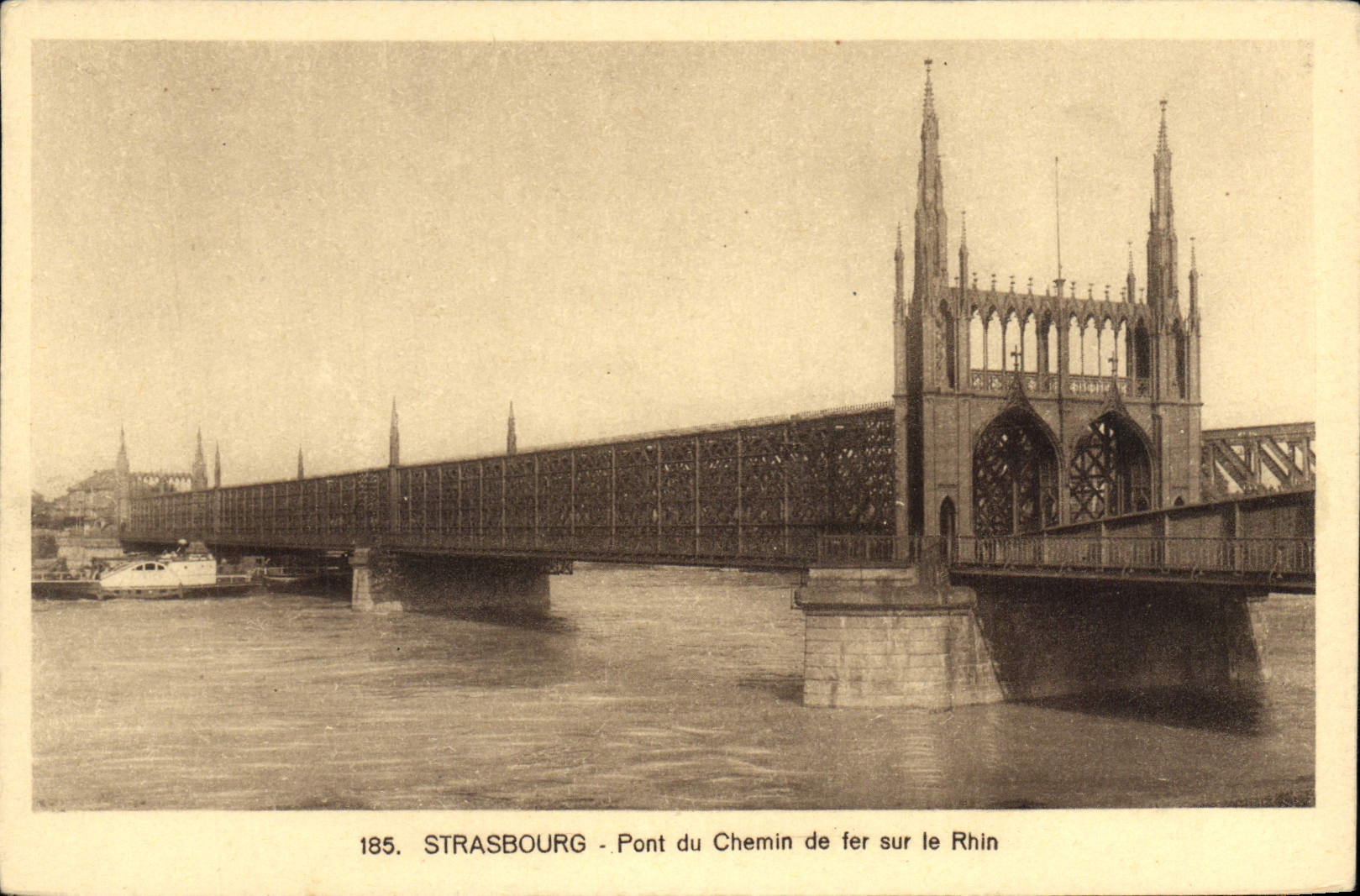 CPA Strasbourg Pont du Chemin de fer sur le Rhin 