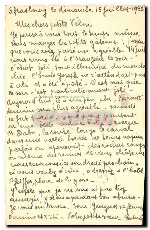 CPA Strasbourg Musee Alsacien La Cour  — Rückseite