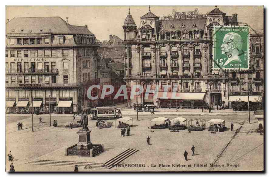 CPA Strasbourg La Place Kleber et l'Hotel Maison Rouge 