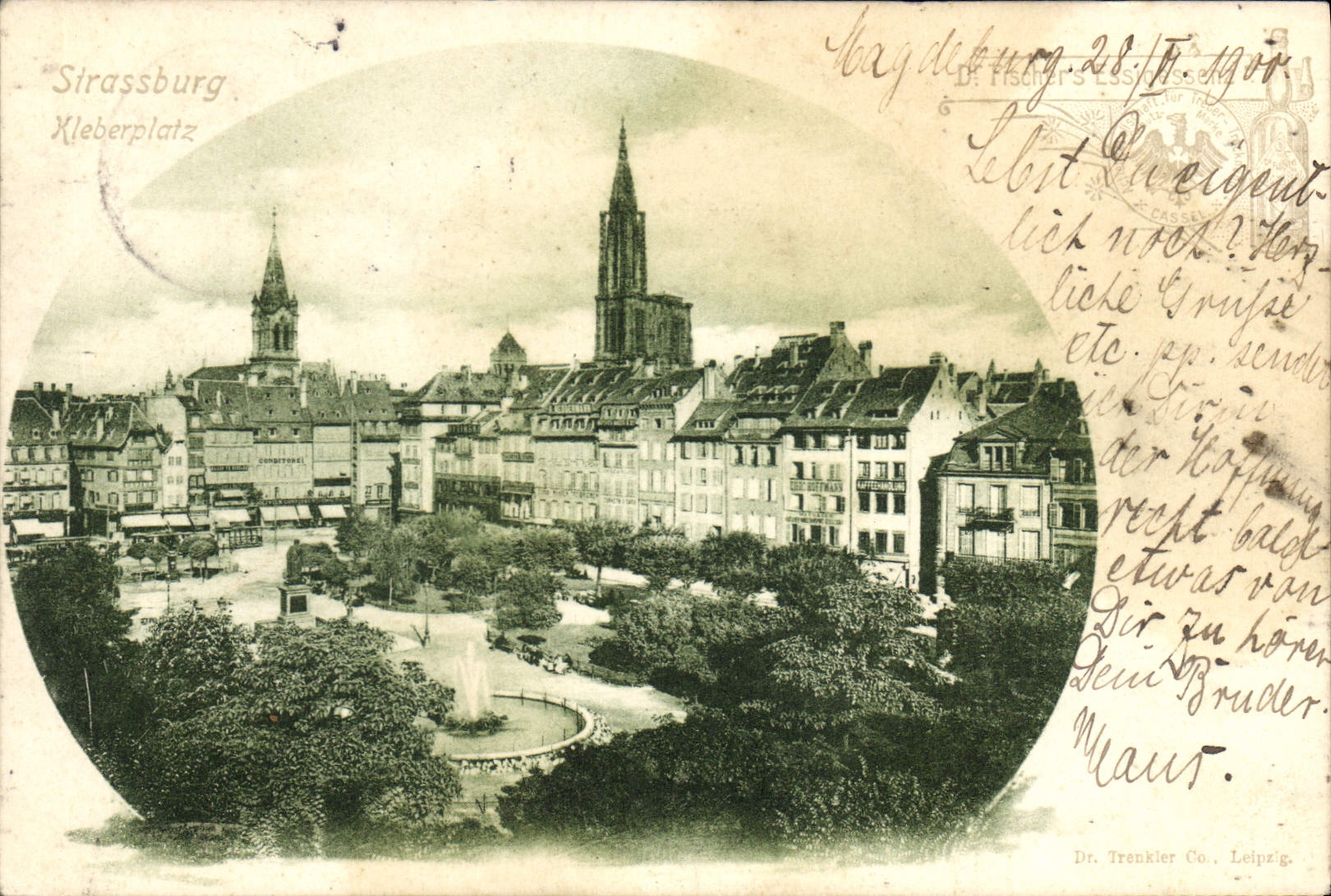 CPA Strassburg Kleberplatz Carte 100
