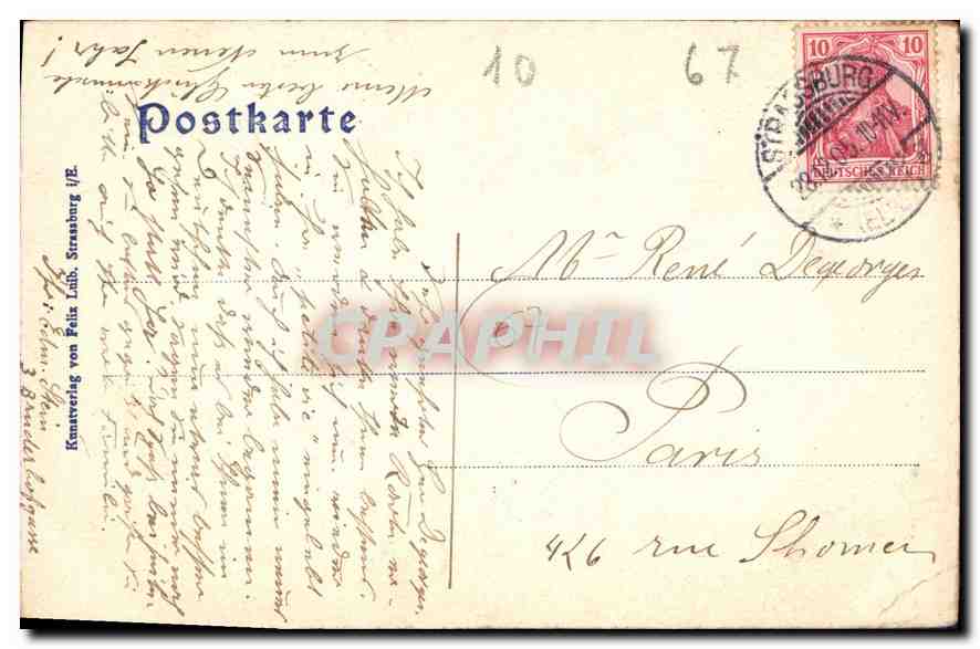 CPA Strasbourg Kline Metsig  — Rückseite