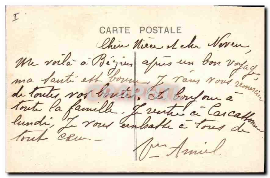 CPA Beziers Place Jean Jaures  — Back
