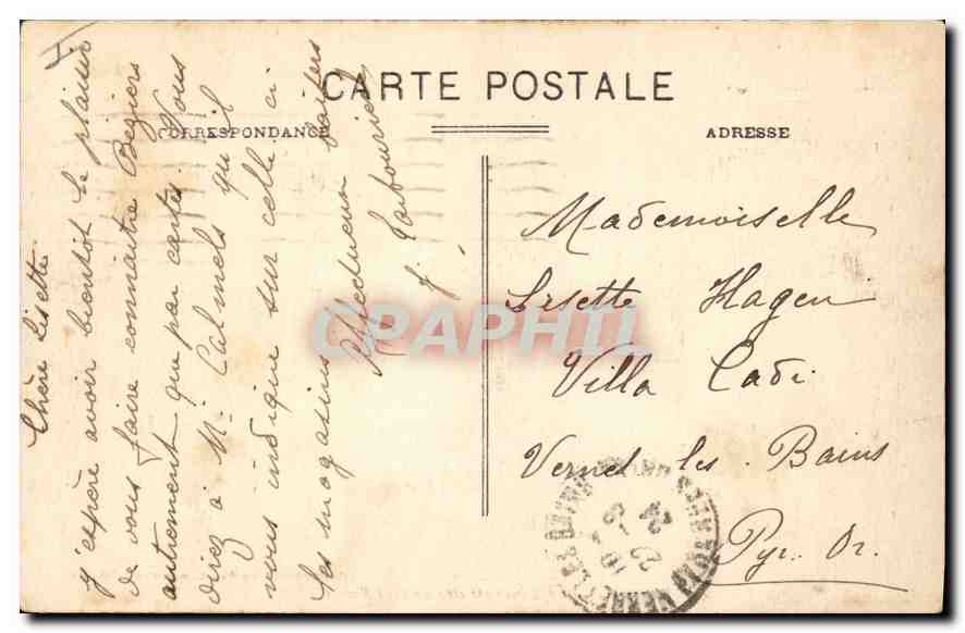 CPA Beziers Vue Generale des quatre Ponts  — Rückseite