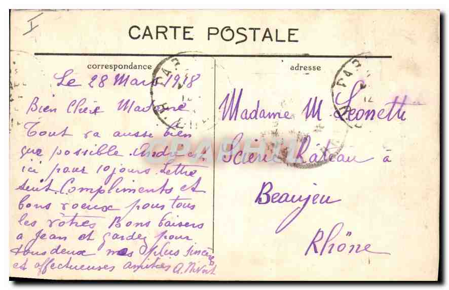 CPA Beziers Hotel de Ville  — Rückseite