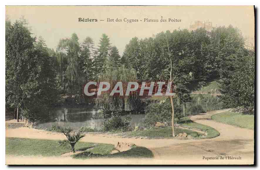 Béziers — Ilot des Cygnes - Plateau des Poètes — Papeterie de l'Hérault