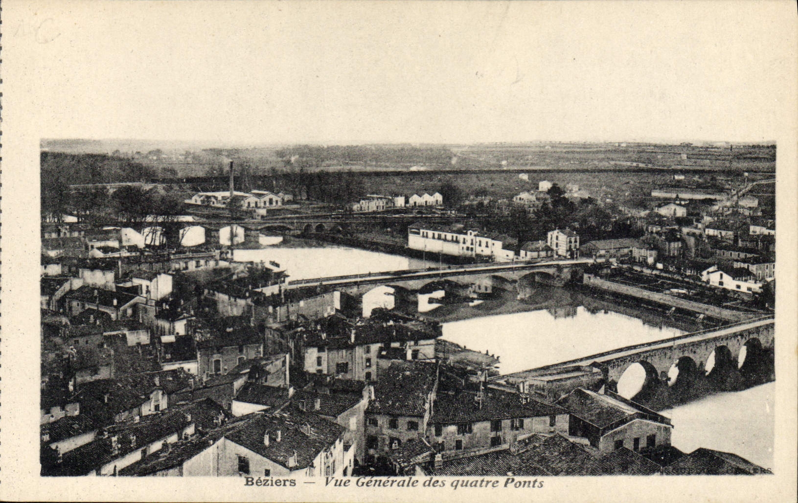 Béziers — Vue Générale des quatre Ponts