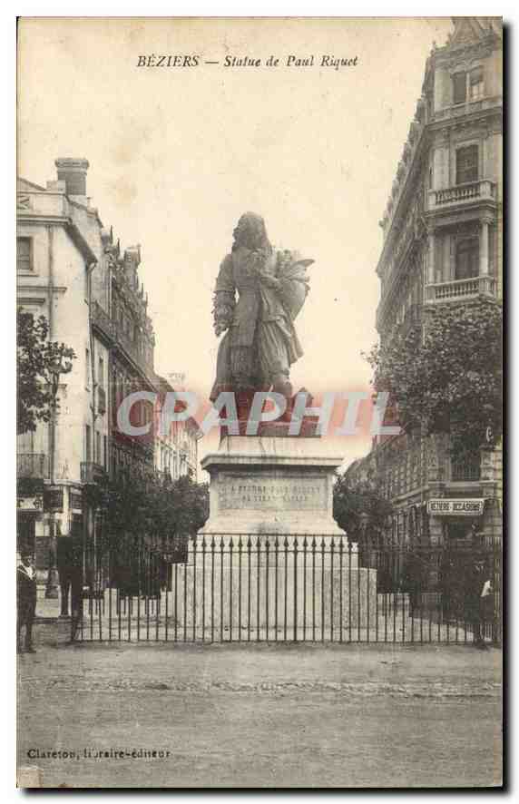 CPA Beziers Statue de Paul Riquet 