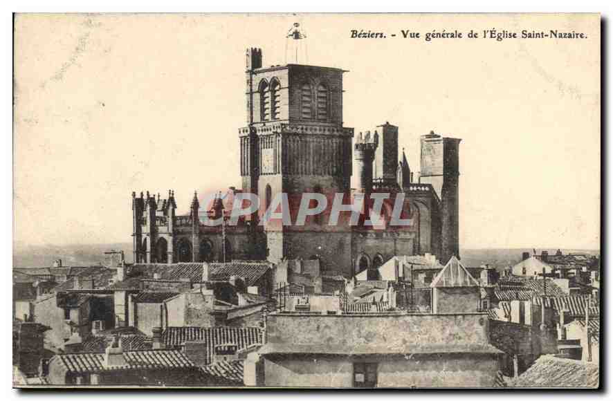 Béziers - Vue générale de l'Église Saint-Nazaire — Édition Modern Galeries