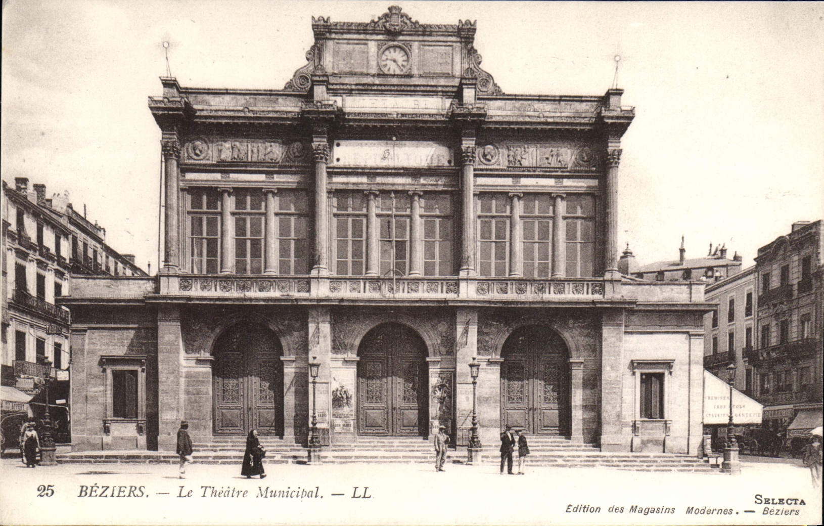 Béziers — The Municipal Theatre — Edition by Magasins Modernes — Sélecta Béziers