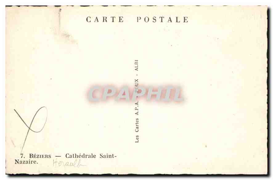 CPA Beziers Cathedrale Saint Nazaire  — Back