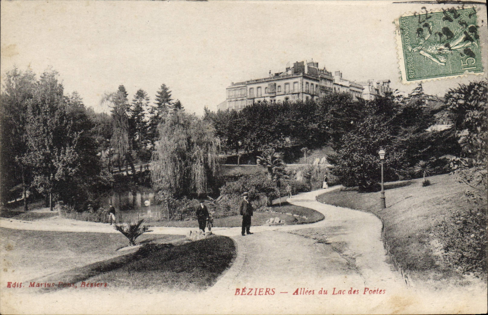 CPA Beziers Allee du Lac des Poetes 