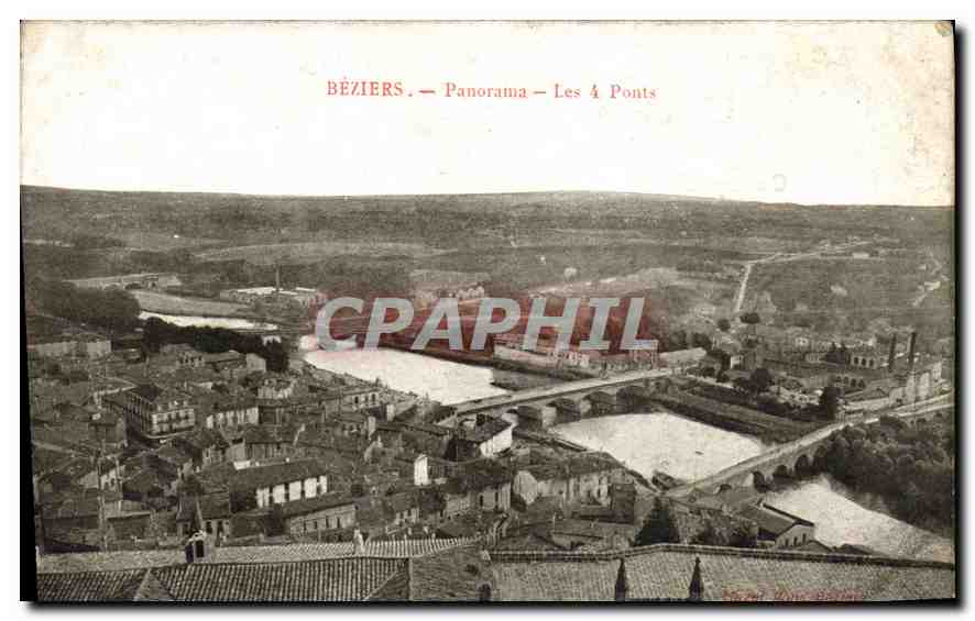 Béziers — Panorama — Les 4 Ponts