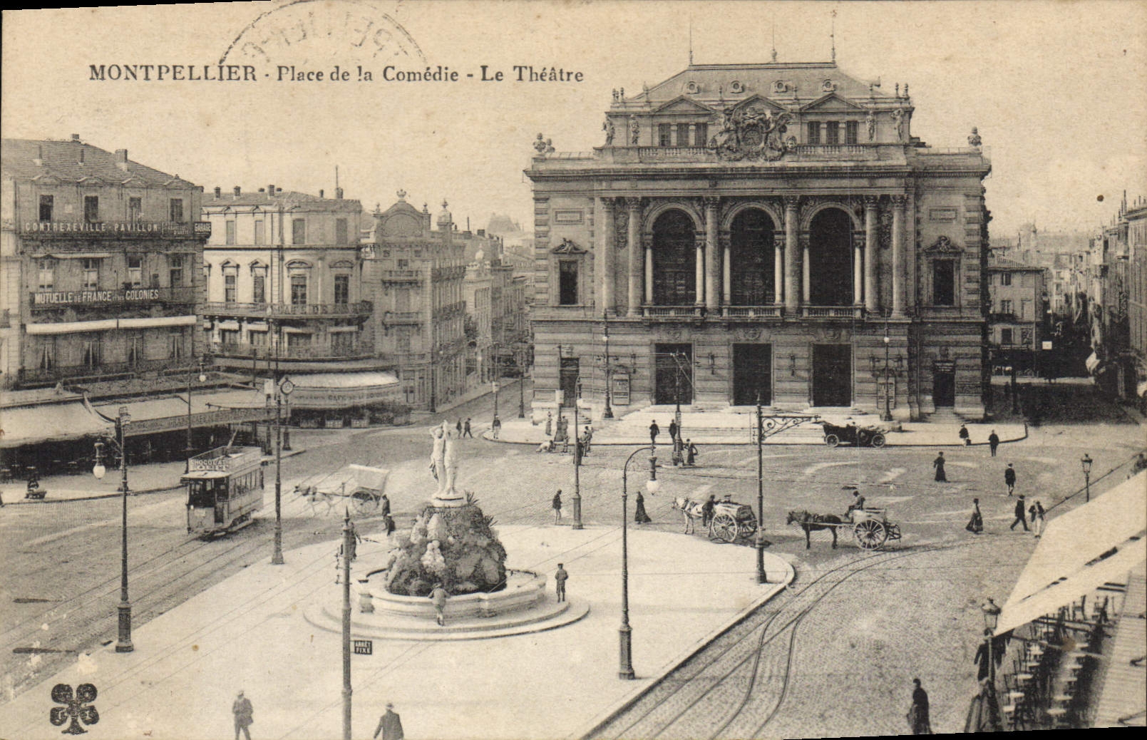 CPA Montpellier Place de la Comedie Le Theatre 