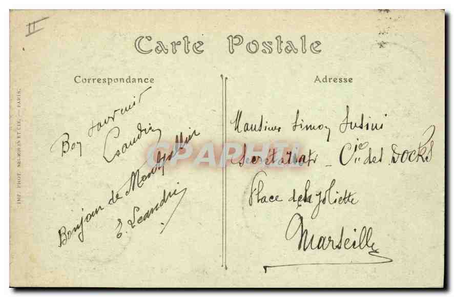 CPA Montpellier Perspective de la Rue Nationale et l'Eglise Sainte Anne  — Rückseite