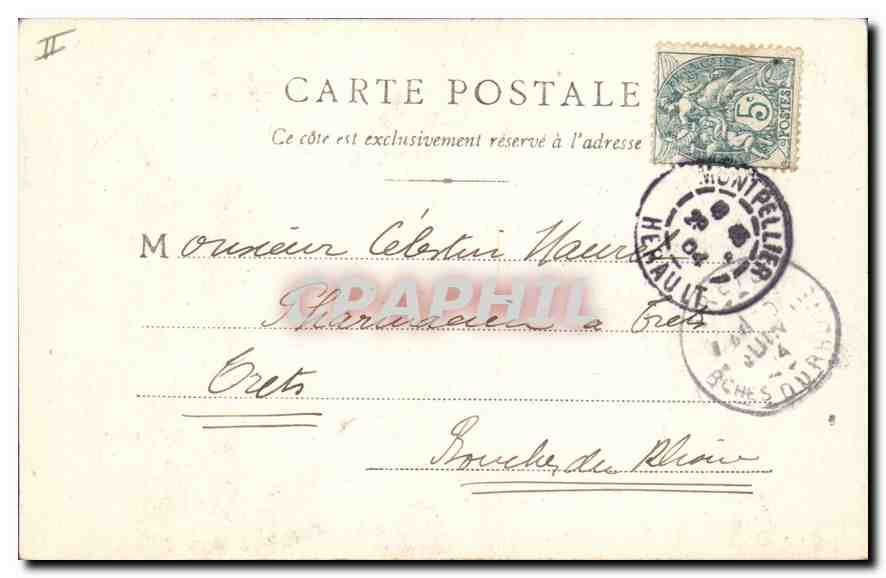 CPA Montpellier Ecole de Medecine et Cathedrale  — Rückseite