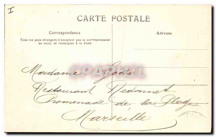 CPA Montpellier Prefecture et Hotel des Postes et Telegraphes  — Rückseite