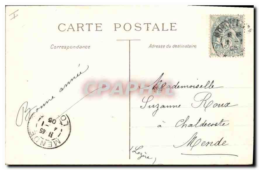 CPA Montpellier Arc de Triomphe et Clocher de Sainte Anne  — Rückseite