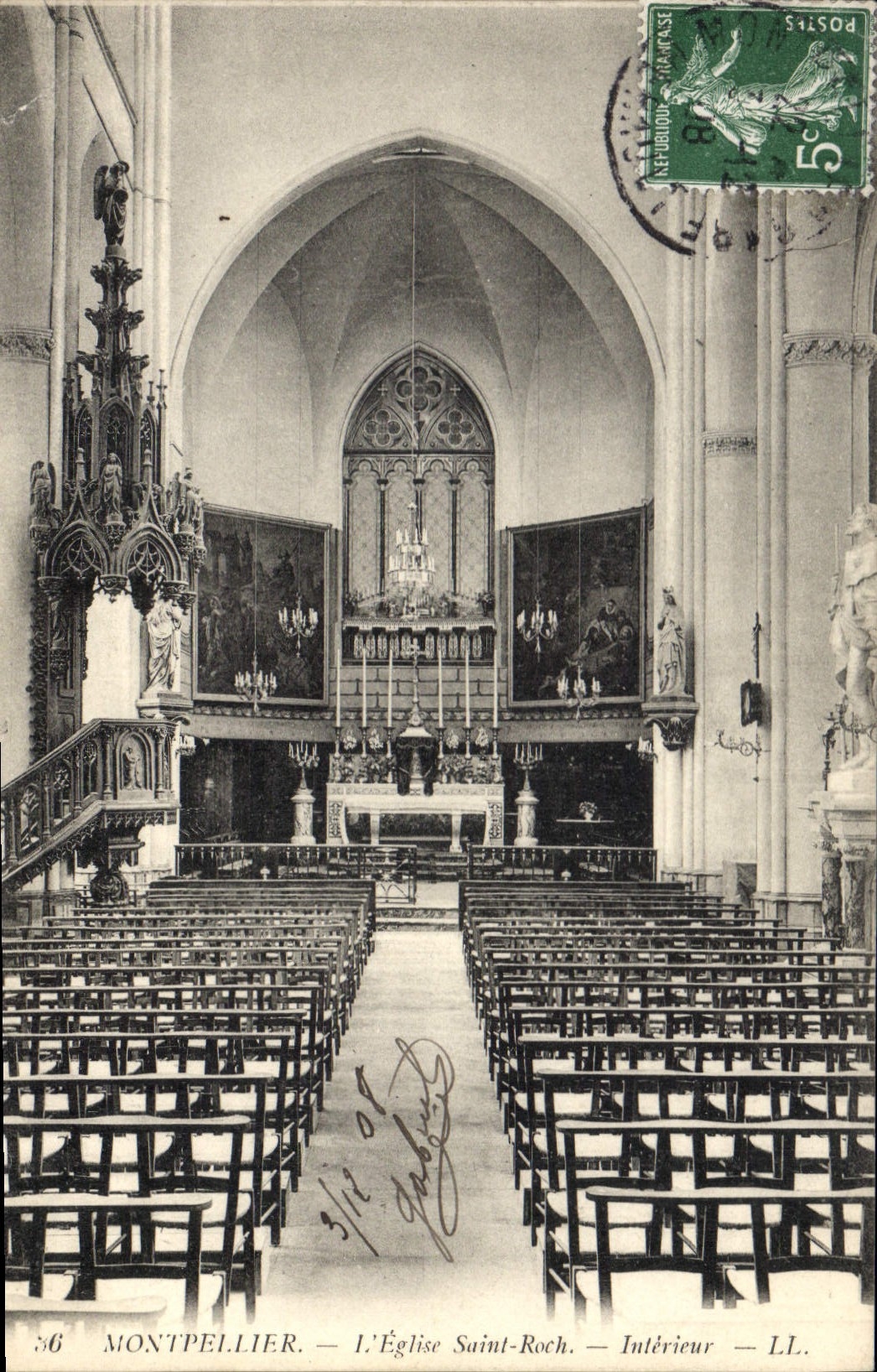 CPA Montpellier L'Eglise Saint Roch Interieur 