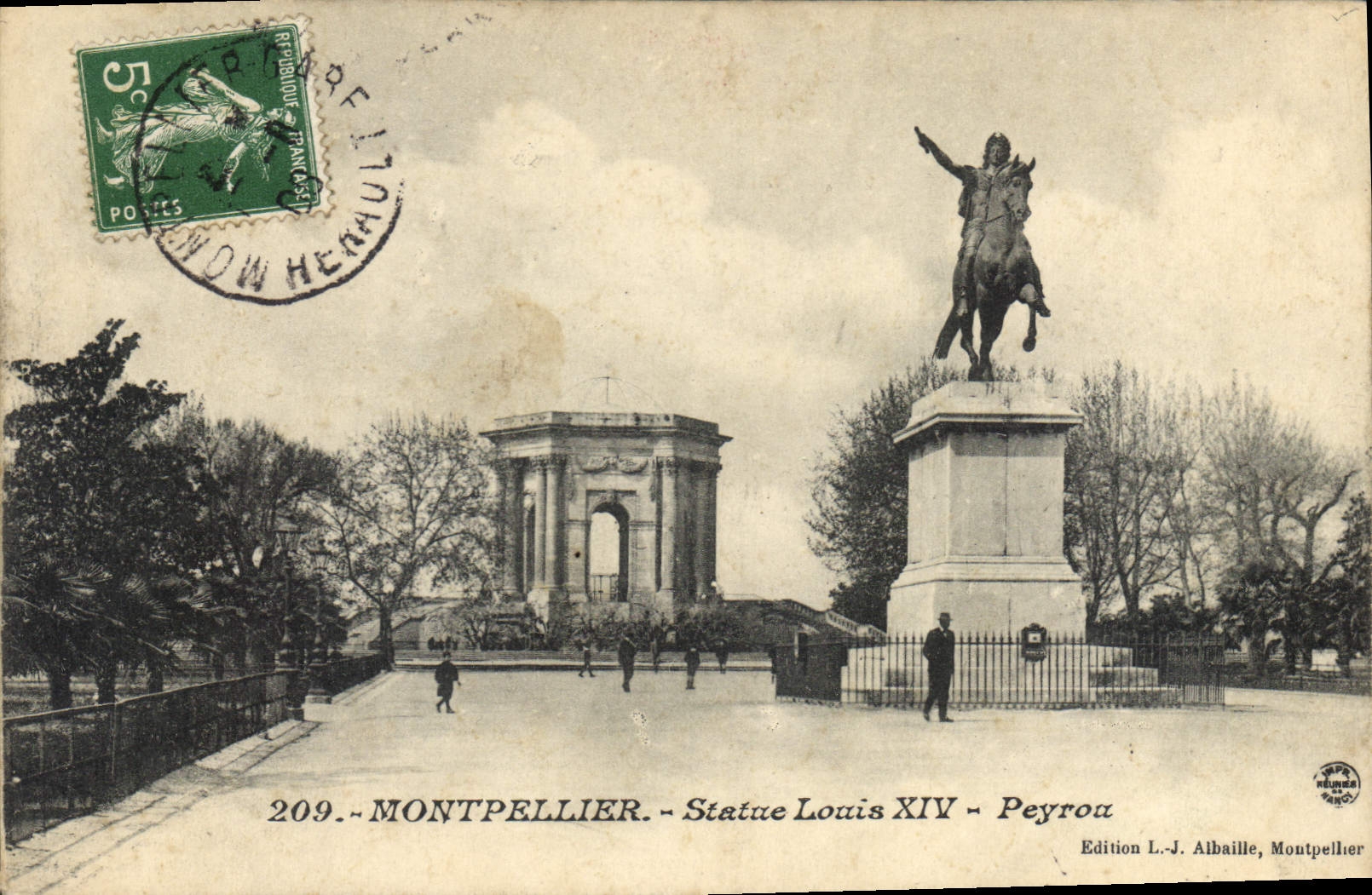 Montpellier - Statue Louis XIV - Peyron — Edition L.-J. Albaille, Montpellier
