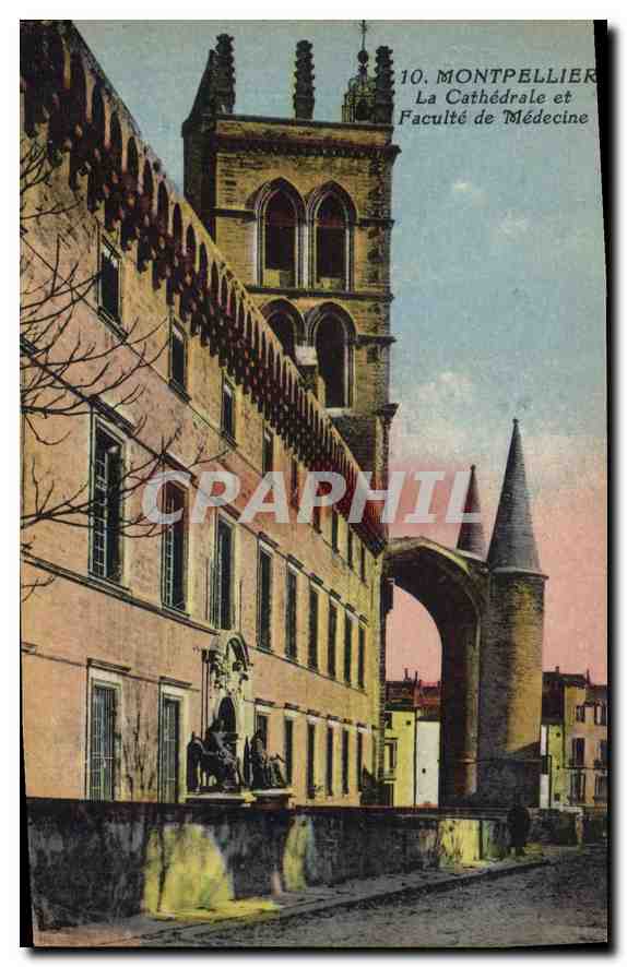 Montpellier — Cathédrale et Faculté de Médecine — Phot. A. Bardou, 16, rue de la Valfère