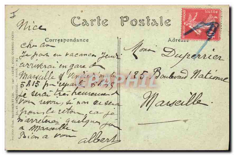 CPA Montpellier Le Jardin du Peyrou  — Rückseite