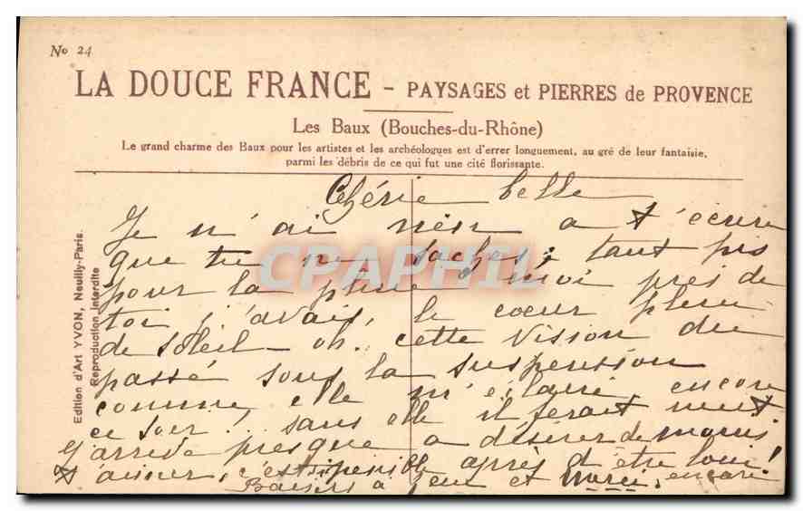 Les Baux (Bouches-du-Rhône) — Paysages et pierres de Provence — Édition d'Art YVON — Verso