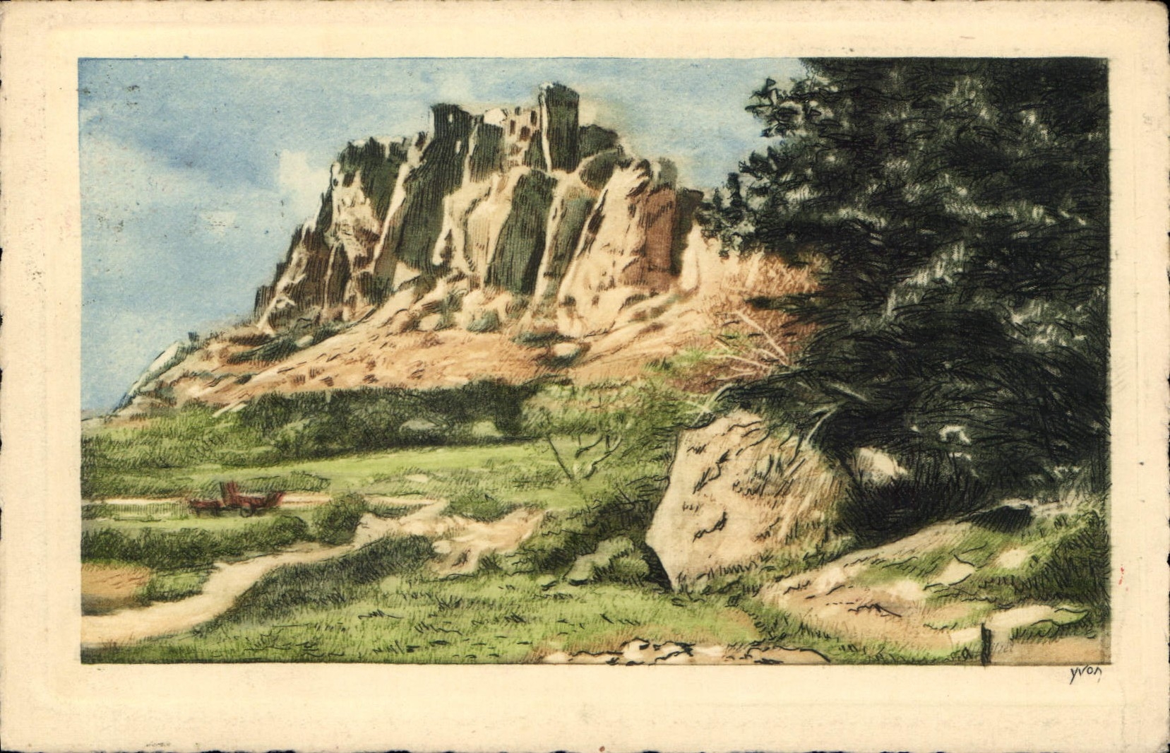 CPA Les Baux Cote oriental des ruines du Chateau 