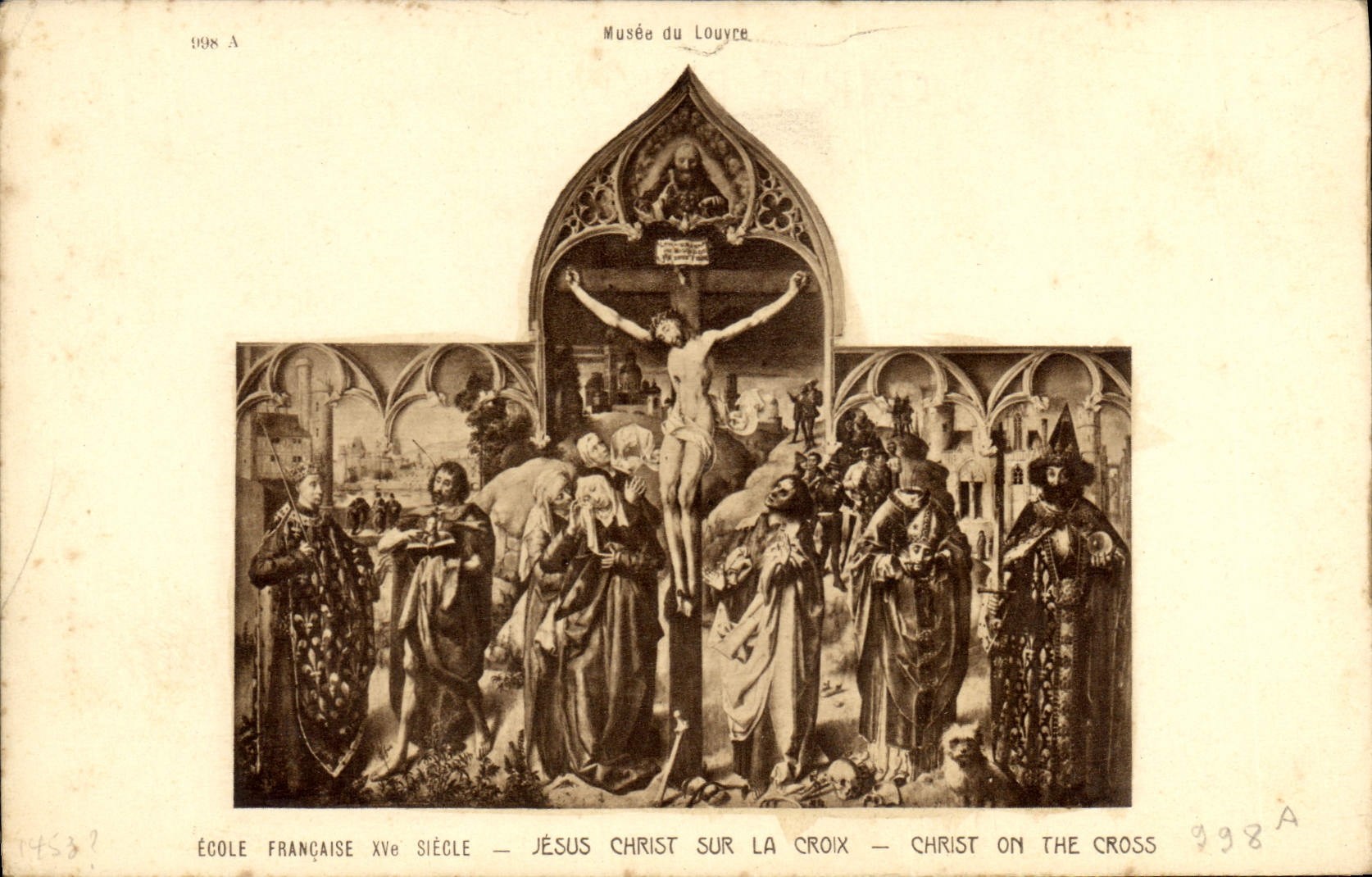 CPA Musee du Louvre Ecole Francaise XV siecle Jesus Christ sur la Croix 