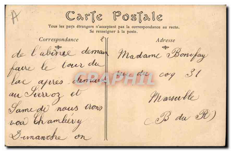 CPA Aix les Bains Le Chateau de la Roche  — Rückseite