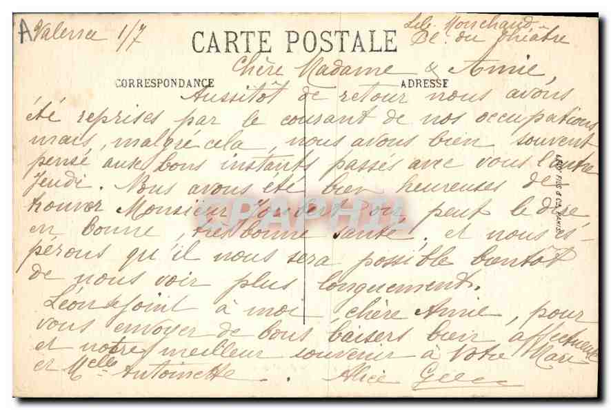 CPA Valence La Chateau de Crussol et la Vallee du Rhone  — Rückseite