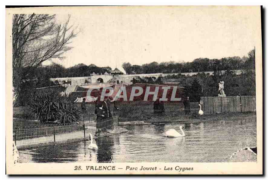 CPA Valence Parc Jouvet Les Cygnes 