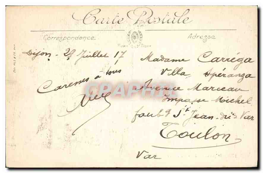 CPA Dijon Le Parc Darcy  — Rückseite