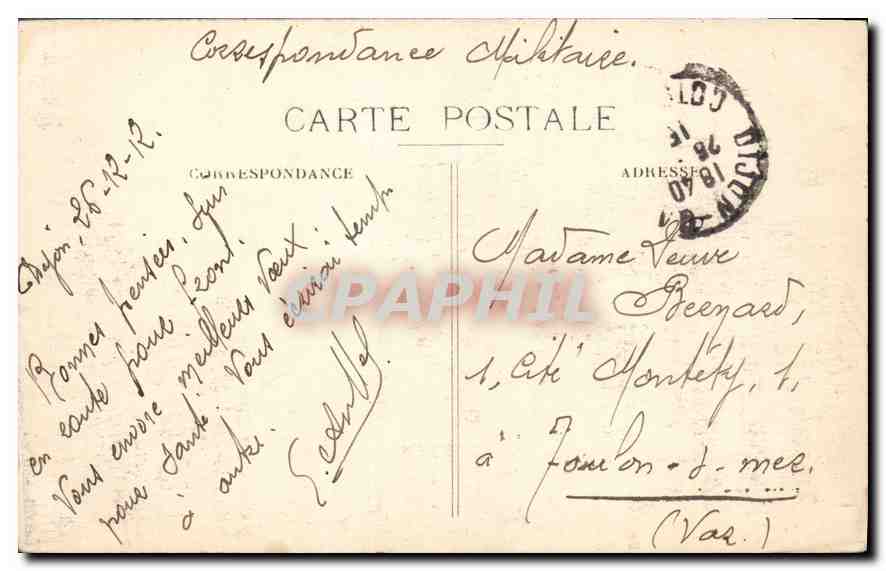 CPA Dijon Porte Guillaume  — Verso