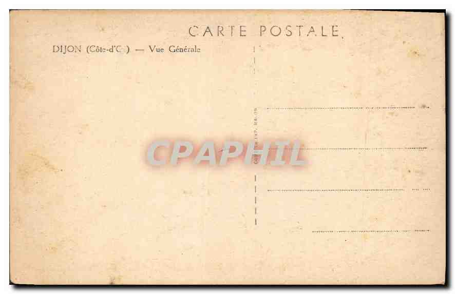 CPA Dijon Cote d C Vue Generale  — Rückseite