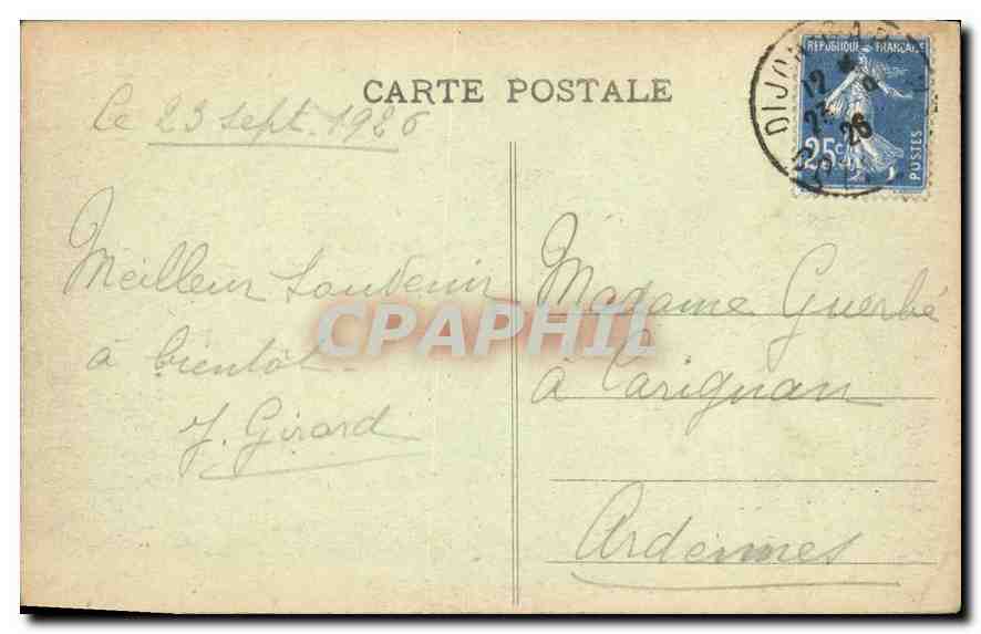 CPA Dijon Square Darcy  — Rückseite