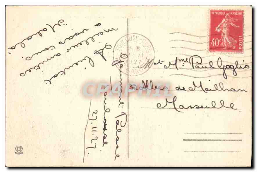 Toulouse - Allées Jean-Jaurès (Anciennes Allées Lafayette) — éditeur LACOUCHE FRÈRES, n° 129 — Verso