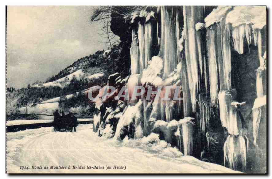 CPA Route de Montier a Brides les Bains (en Hiver)