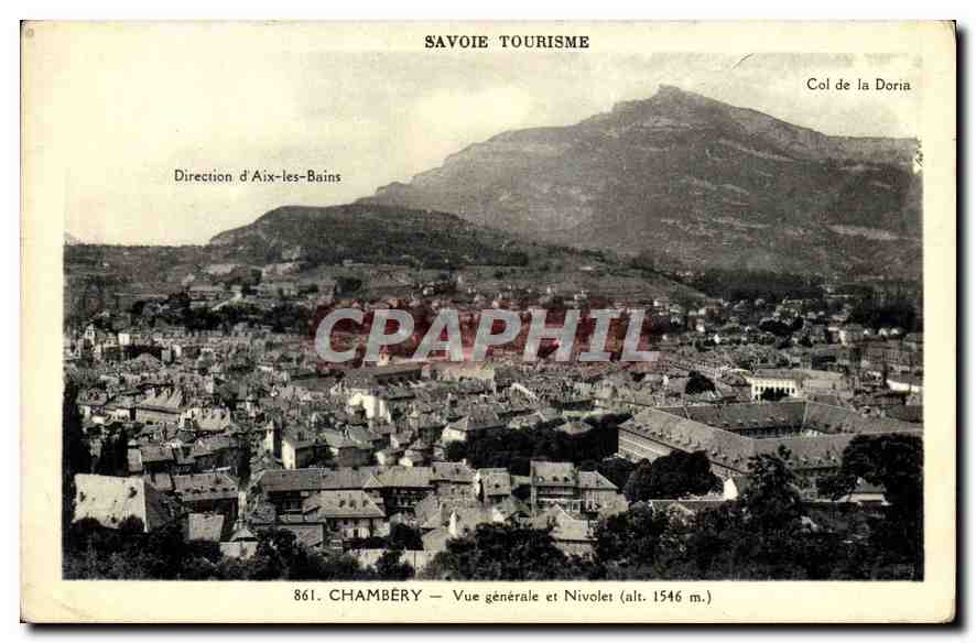 CPA Chambery Vue generale et Nivolet (alt 1546 m)
