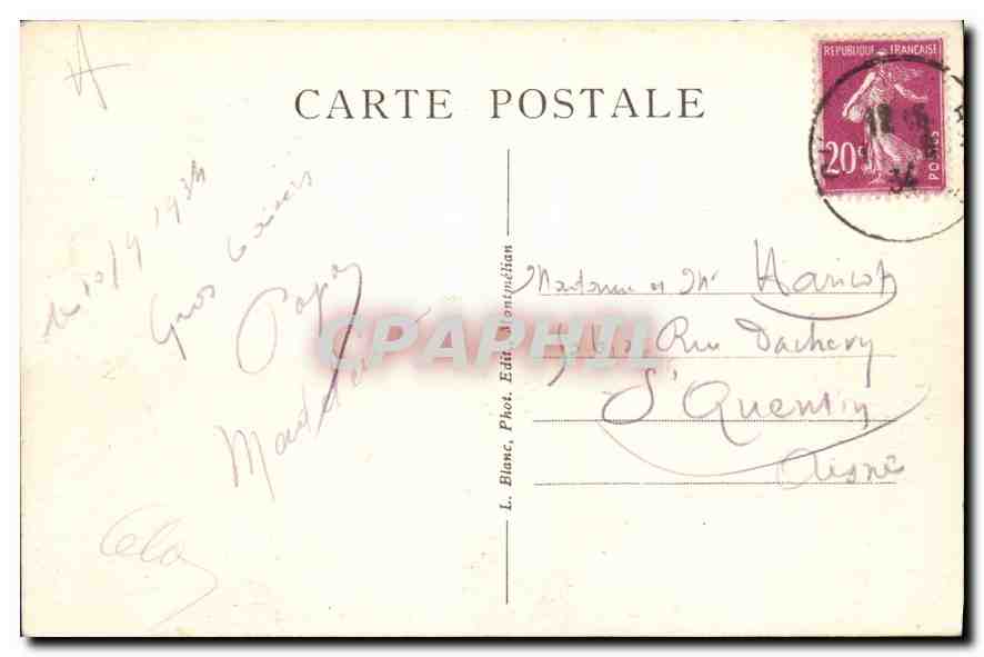 CPA Chambery Vue generale Nivolet 1546 alt Pennay 1371 alt — Rückseite