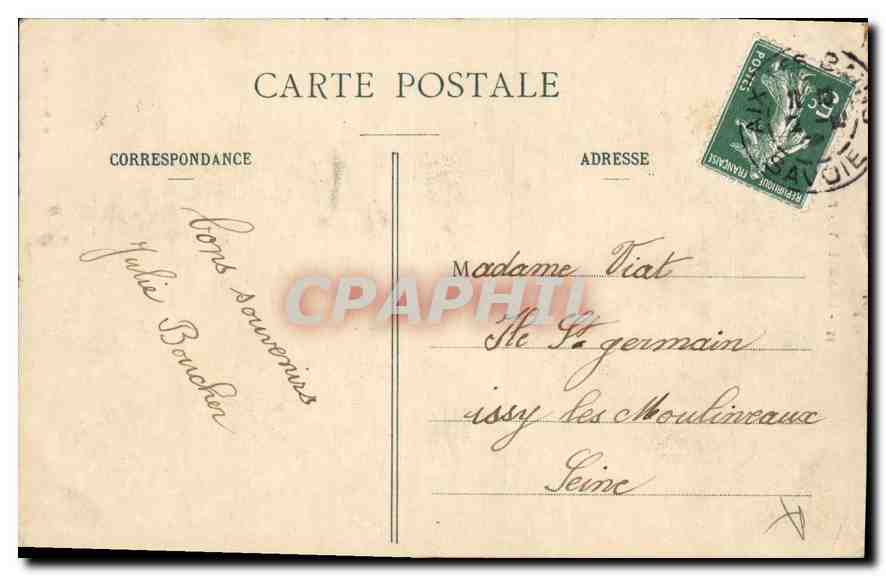 CPA Chambery Portail St Dominique — Rückseite