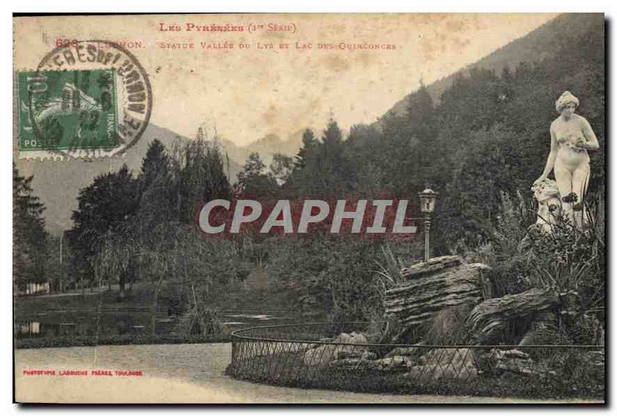 CPA Les Pyrenees (1er Serie) Statue Vallee du Lys et Lac des Quincoges