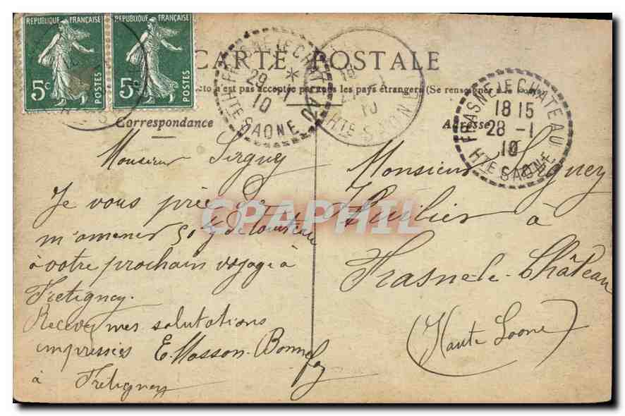 CPA Toulouse Entree du Boulevard Carnot — Verso