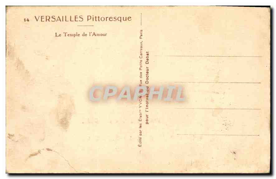 CPA Versailles Pittoresque Le Temple de l'Amour — Verso
