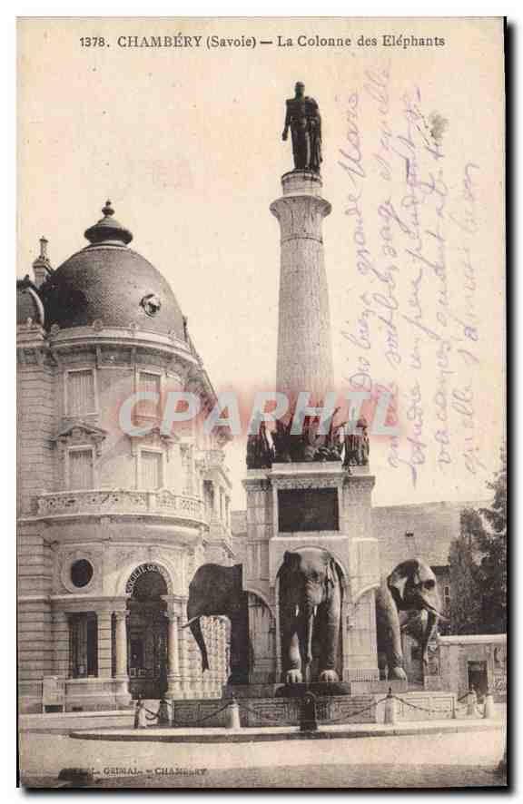 CPA Chambery (Savoie) La Colonne des Elephants
