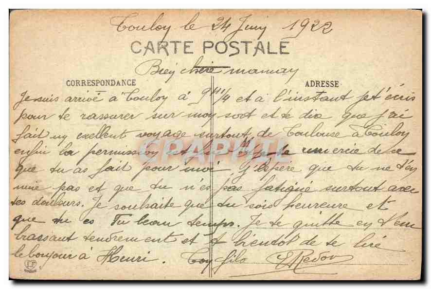 CPA Toulouse Vue generale prise du Dome de la Grave — Rückseite
