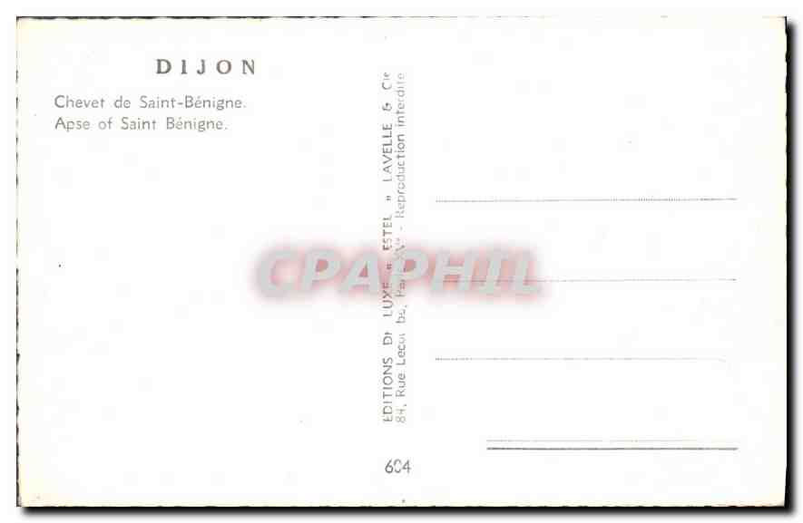 CPA Dijon Chevet de Saint Benigne — Rückseite