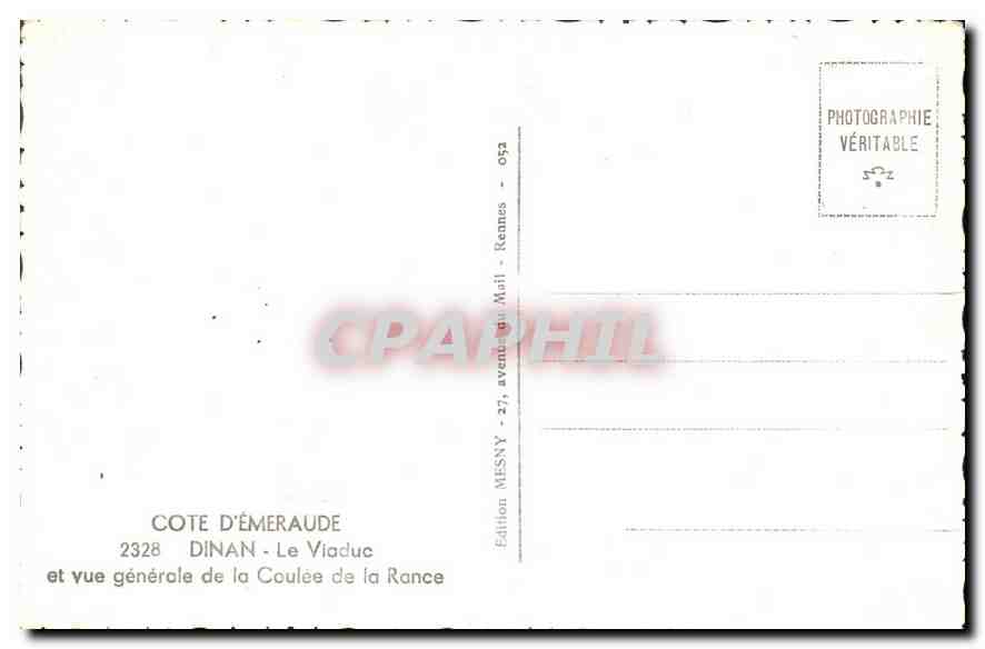 CPA Dinan Cote d'Emeraude Le Viaduc et vue generale de la Coulee de la Rance — Rückseite