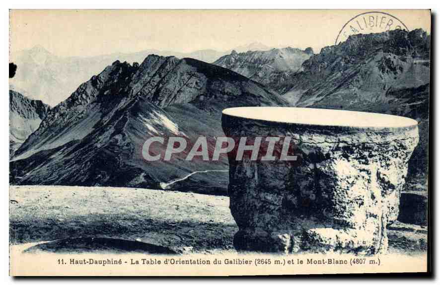 CPA Haut Dauphine La Table d'Orientation Galibier (2645 m)et le Mont Blanc (4807 m)