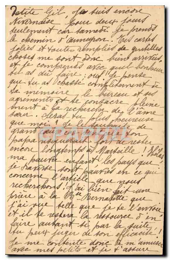 CPA Maison Mere des Soeurs de la Charite de Nevers La Bienheureuse dans sa Chasse — Rückseite
