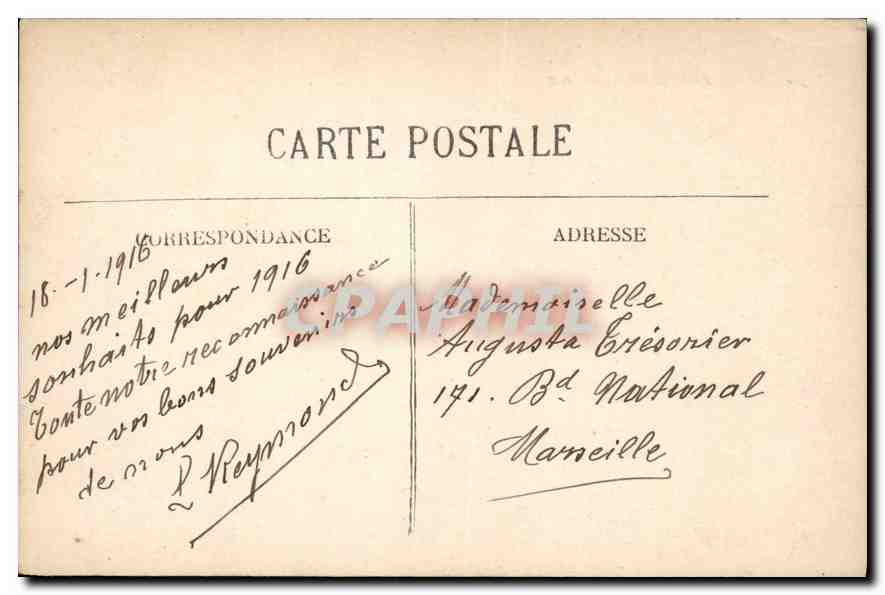 CPA Lyon Fontaine Bartholdi — Verso